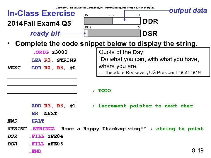 Copyright © The Mc. Graw-Hill Companies, Inc. Permission required for reproduction or display. In-Class