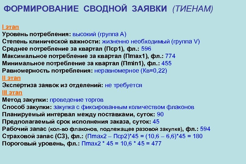 Расчет потребности в лекарственных препаратах в лпу образец