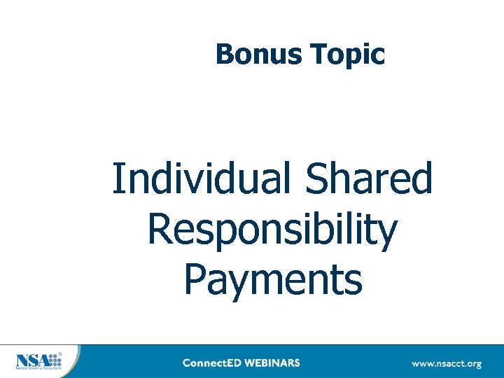 Bonus Topic Individual Shared Responsibility Payments 