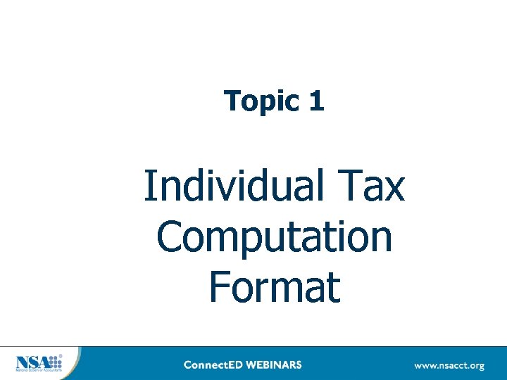 Topic 1 Individual Tax Computation Format 