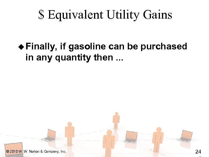$ Equivalent Utility Gains u Finally, if gasoline can be purchased in any quantity