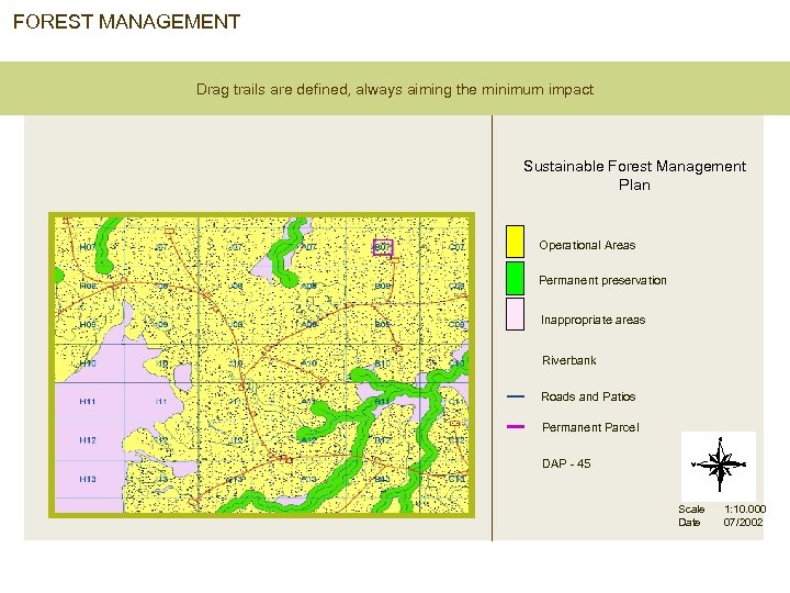 FOREST MANAGEMENT Drag trails are defined, always aiming the minimum impact Sustainable Forest Management