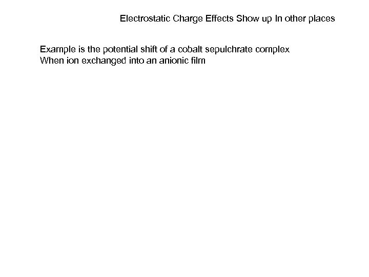 Electrostatic Charge Effects Show up In other places Example is the potential shift of