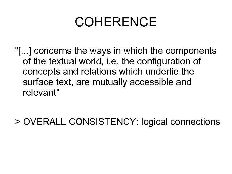 COHERENCE 