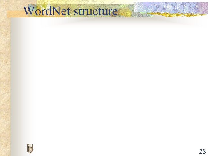 Word. Net structure 28 
