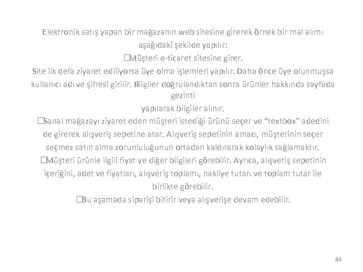 Elektronik satış yapan bir mağazanın web sitesine girerek örnek bir mal alımı aşağıdaki şekilde