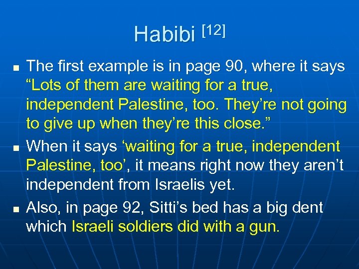 Habibi [12] n n n The first example is in page 90, where it