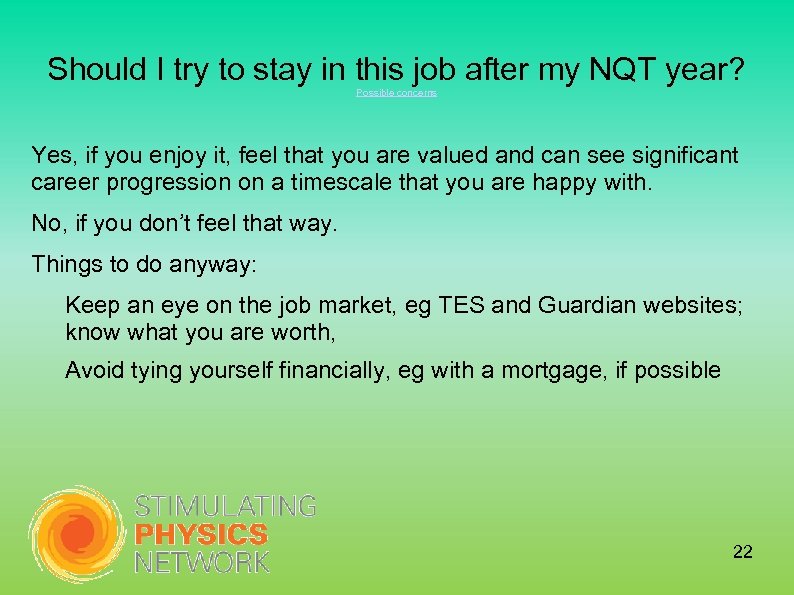 Should I try to stay in this job after my NQT year? Possible concerns