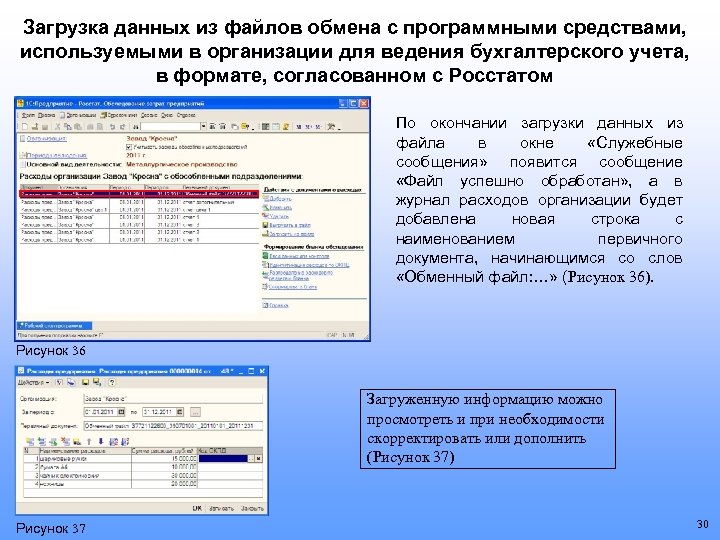 Загрузка данных из файлов обмена с программными средствами, используемыми в организации для ведения бухгалтерского