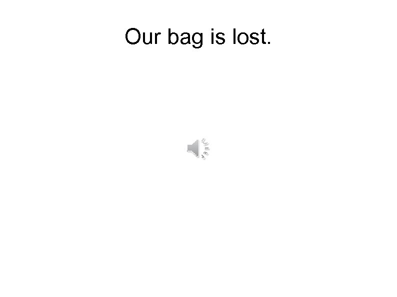 Our bag is lost. 