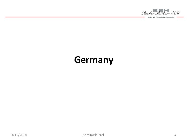 Germany 3/19/2018 Seminarkürzel 4 