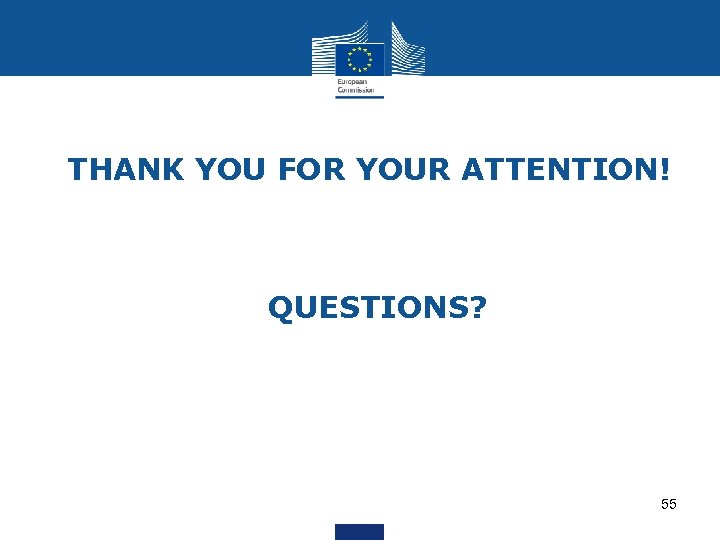 THANK YOU FOR YOUR ATTENTION! Ø QUESTIONS? 55 