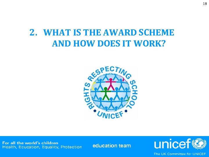 18 2. WHAT IS THE AWARD SCHEME AND HOW DOES IT WORK? education team