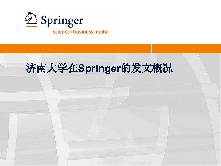 济南大学在Springer的发文概况 