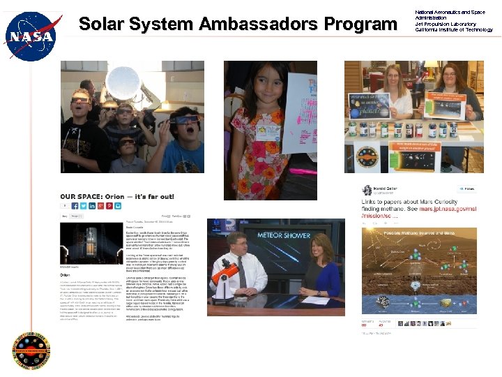 Solar System Ambassadors Program National Aeronautics and Space Administration Jet Propulsion Laboratory California Institute