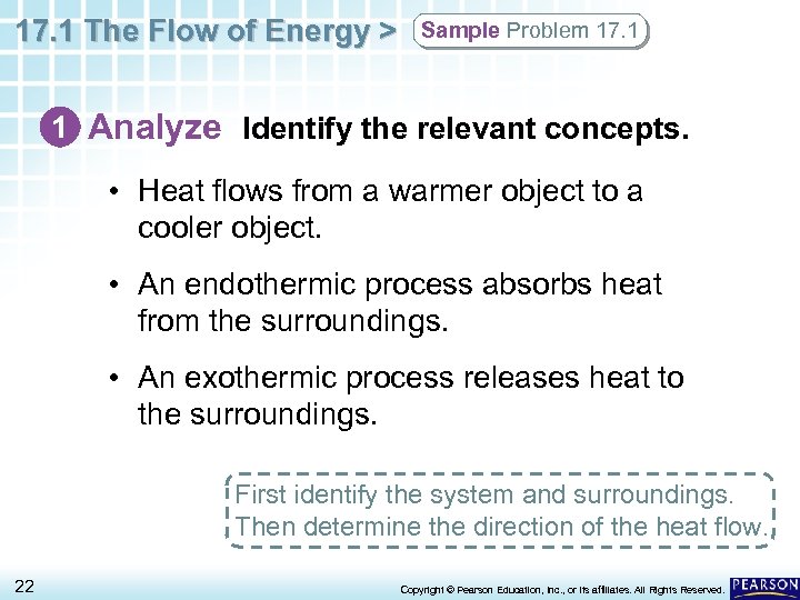 17. 1 The Flow of Energy > Sample Problem 17. 1 1 Analyze Identify