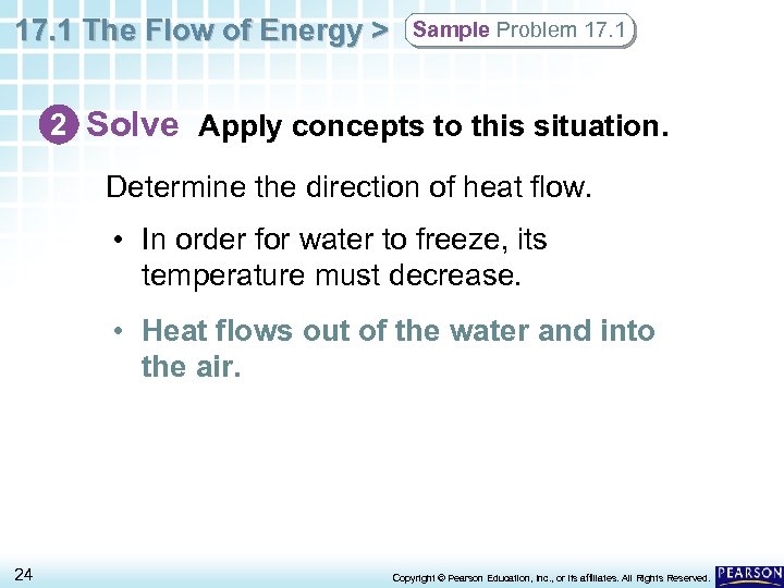 17. 1 The Flow of Energy > Sample Problem 17. 1 2 Solve Apply