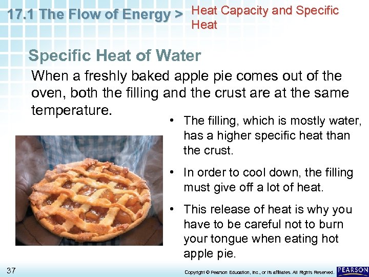 17. 1 The Flow of Energy > Heat Capacity and Specific Heat of Water