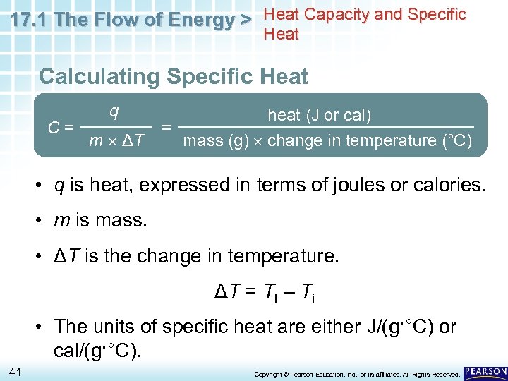 17. 1 The Flow of Energy > Heat Capacity and Specific Heat Calculating Specific