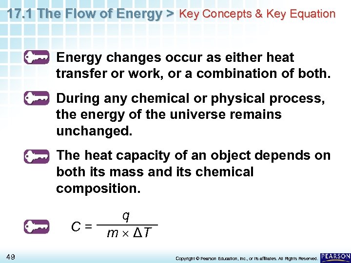 17. 1 The Flow of Energy > Key Concepts & Key Equation Energy changes