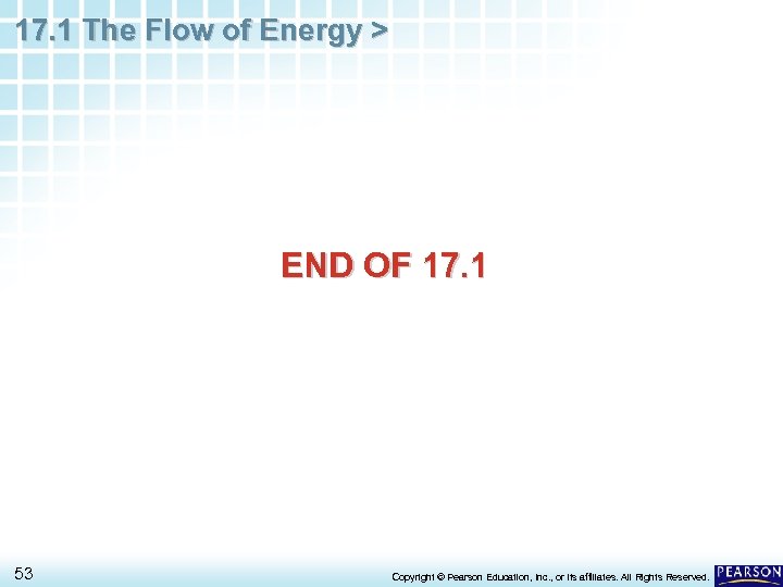 17. 1 The Flow of Energy > END OF 17. 1 53 Copyright ©