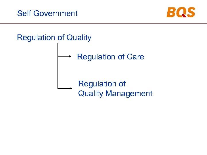 Self Government Regulation of Quality Regulation of Care Regulation of Quality Management 