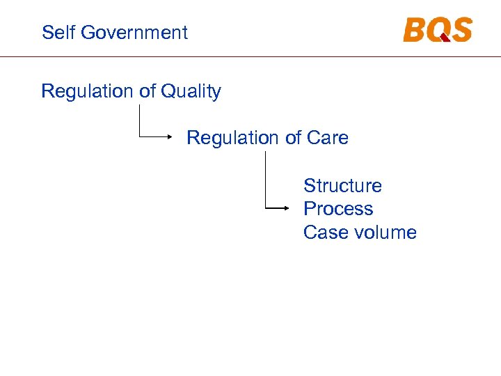 Self Government Regulation of Quality Regulation of Care Structure Process Case volume 