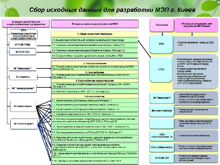 Сбор исходных данных для разработки МЭП г. Киева 