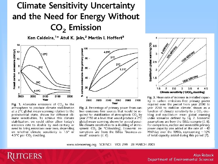 Alan Robock Department of Environmental Sciences 