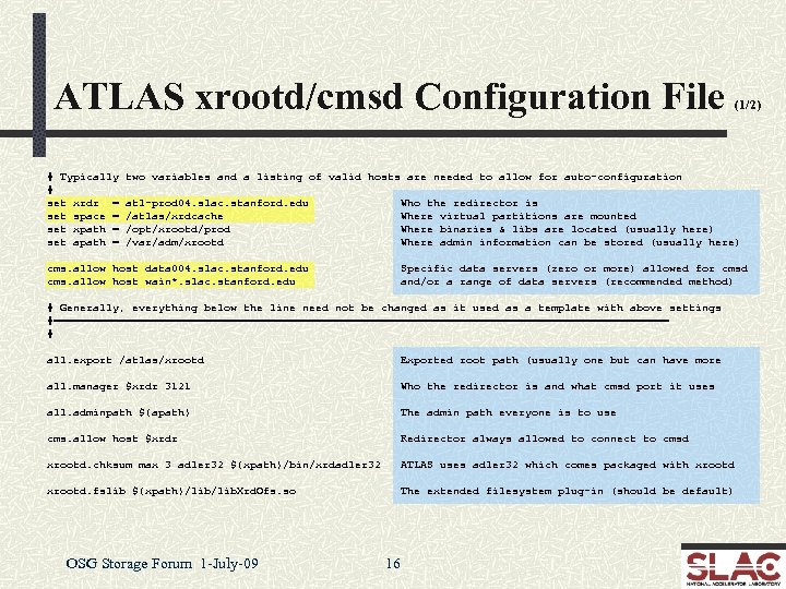 ATLAS xrootd/cmsd Configuration File # Typically # set xrdr = set space = set