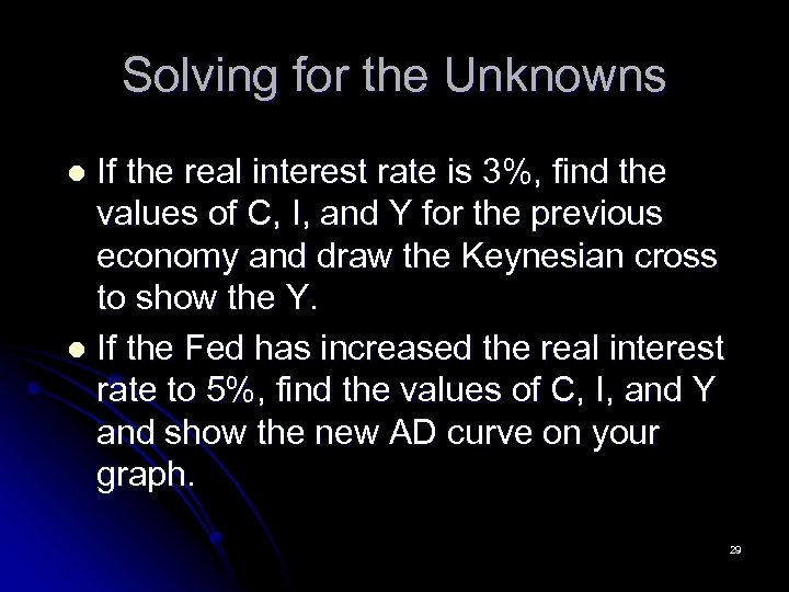 Solving for the Unknowns If the real interest rate is 3%, find the values