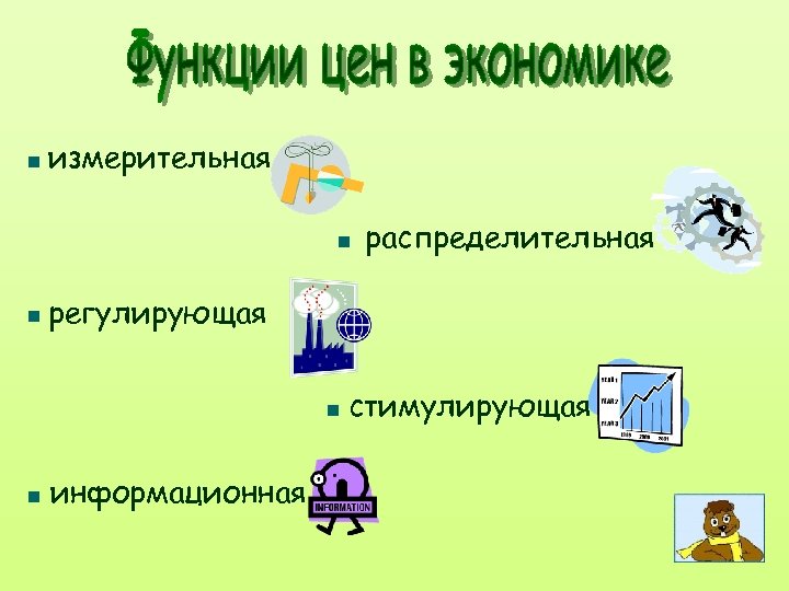 Автор разработки. Функции цены в экономике измерительная. Функции рынка информационная регулирующая стимулирующая.