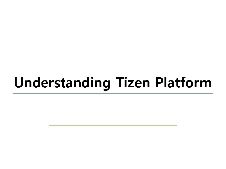 1 44 Understanding Tizen Platform Embedded Software Lab. @ SKKU 