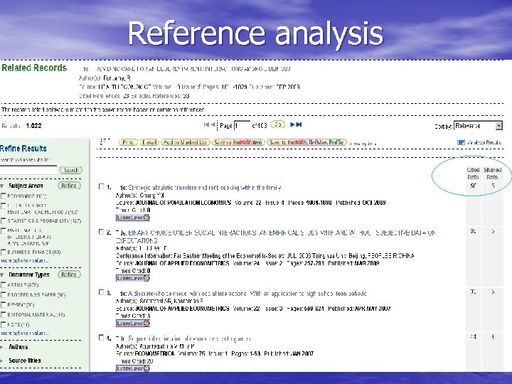 Reference analysis 