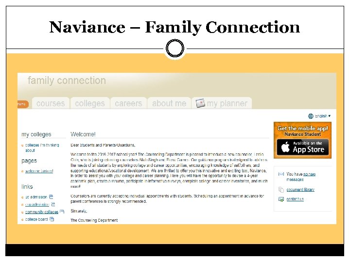 Naviance – Family Connection 