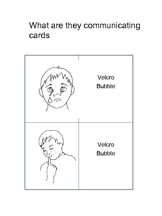What are they communicating cards Velcro Bubble 