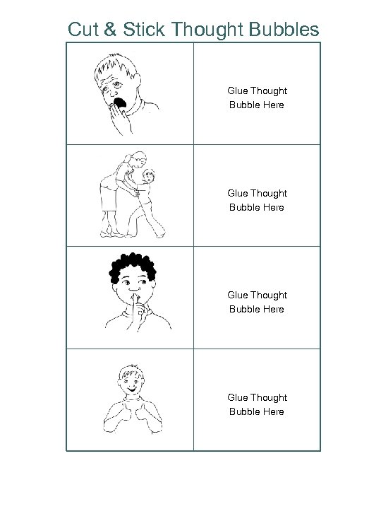 Cut & Stick Thought Bubbles Glue Thought Bubble Here 