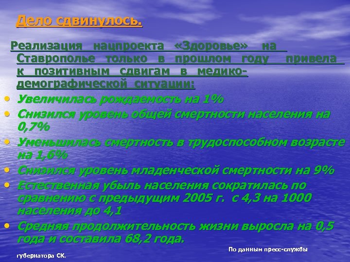 Дело сдвинулось. Реализация нацпроекта «Здоровье» на Ставрополье только в прошлом году привела к позитивным