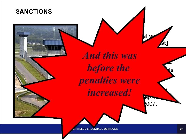 SANCTIONS n “In the last fiscal year, defendants in [antitrust] prosecutions received more than