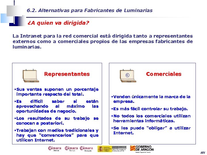 6. 2. Alternativas para Fabricantes de Luminarias ¿A quien va dirigida? La Intranet para