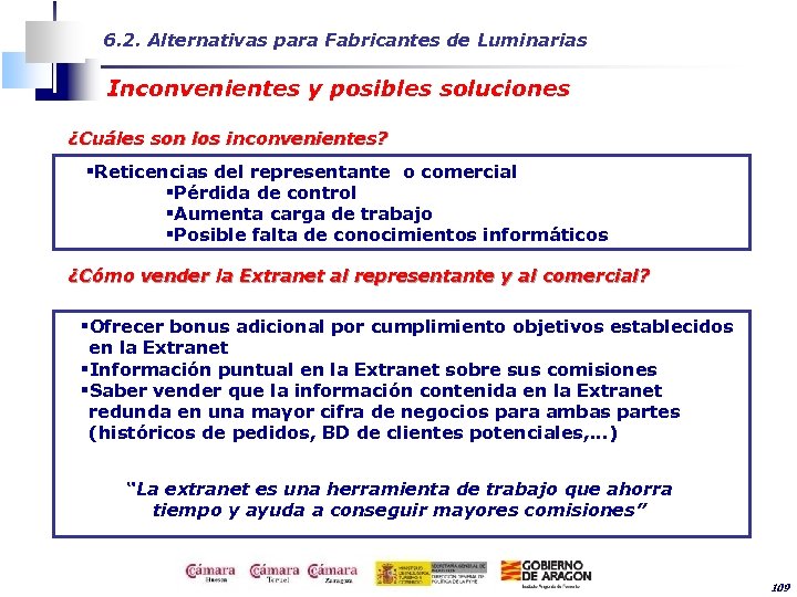 6. 2. Alternativas para Fabricantes de Luminarias Inconvenientes y posibles soluciones ¿Cuáles son los