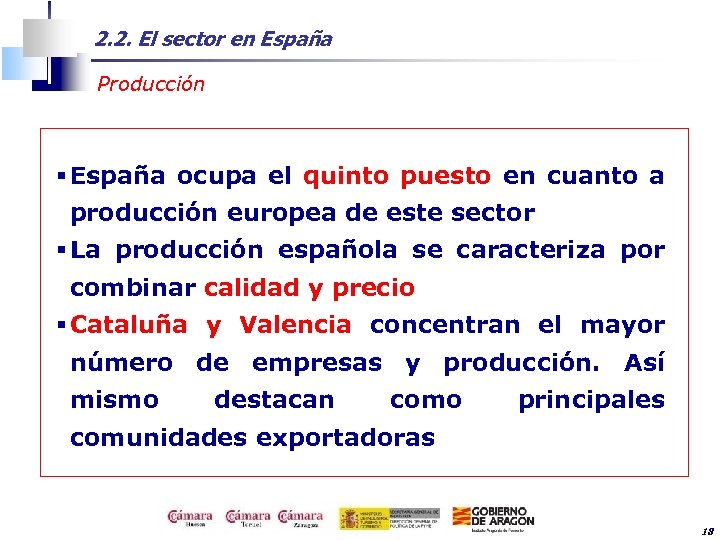 2. 2. El sector en España Producción § España ocupa el quinto puesto en