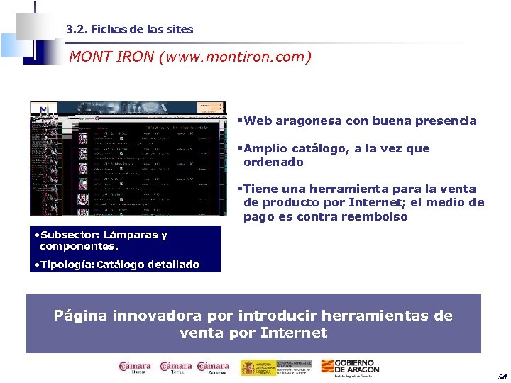 3. 2. Fichas de las sites MONT IRON (www. montiron. com) §Web aragonesa con