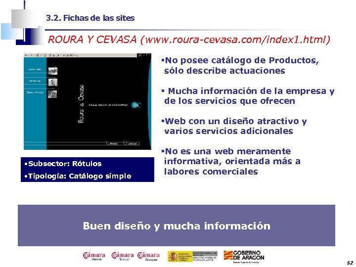 3. 2. Fichas de las sites ROURA Y CEVASA (www. roura-cevasa. com/index 1. html)