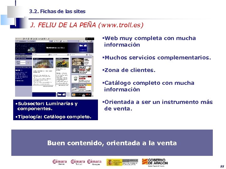 3. 2. Fichas de las sites J. FELIU DE LA PEÑA (www. troll. es)