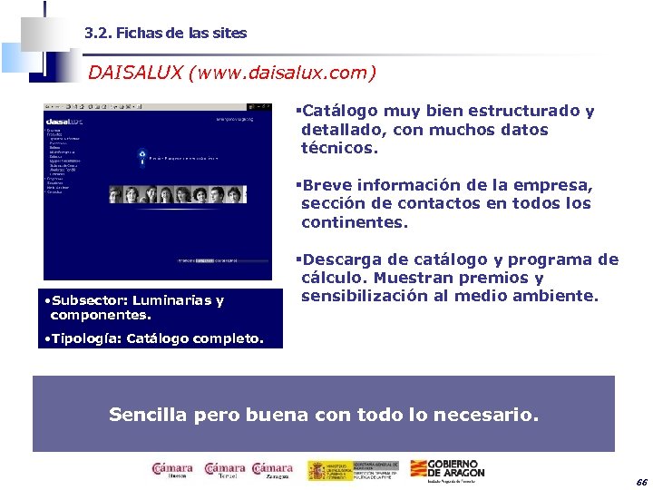 3. 2. Fichas de las sites DAISALUX (www. daisalux. com) §Catálogo muy bien estructurado