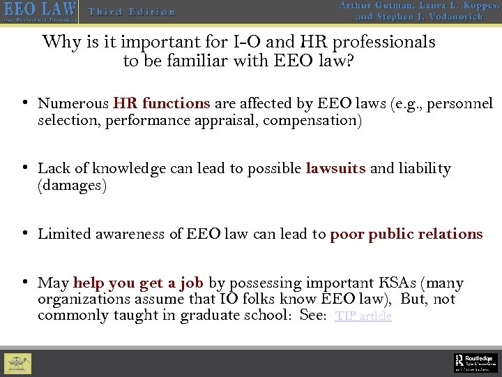 Why is it important for I-O and HR professionals to be familiar with EEO