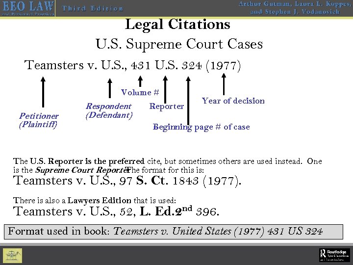 Legal Citations U. S. Supreme Court Cases Teamsters v. U. S. , 431 U.