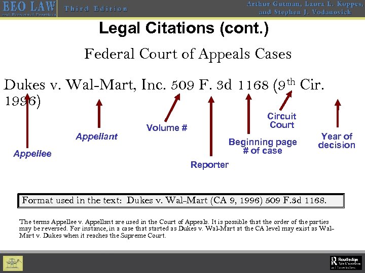Legal Citations (cont. ) Federal Court of Appeals Cases Dukes v. Wal-Mart, Inc. 509