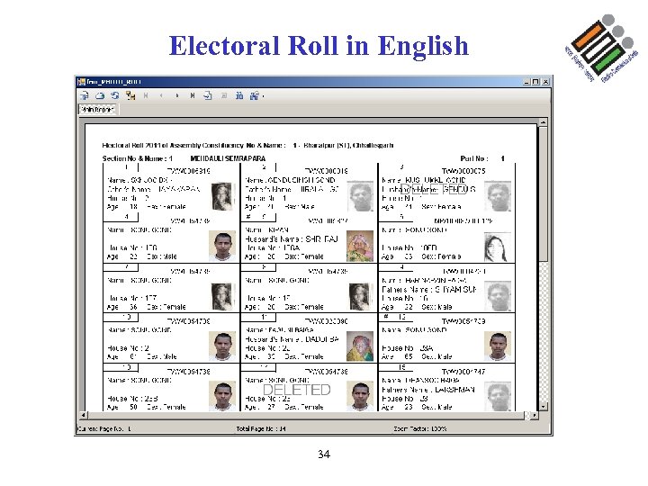 Electoral Roll in English 34 